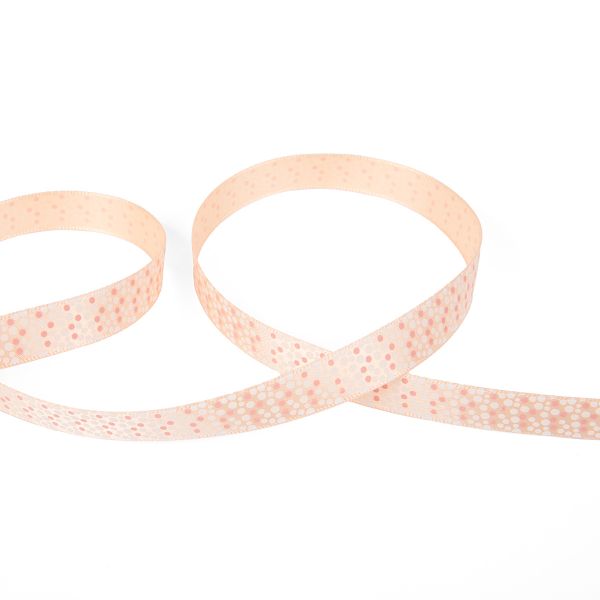 Лента атласная с рисунком 12.0 мм / 22.8 метров, D13/101 круги/бл-оранжевый, Gamma ALP-122