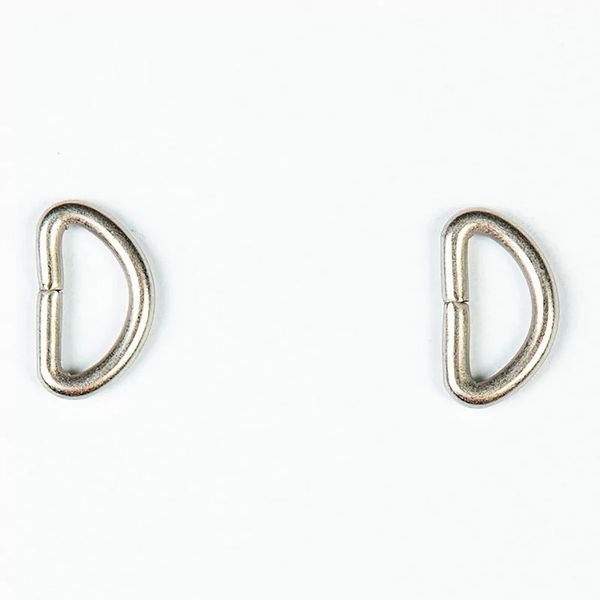 Полукольцо сварное металл внутр. 12 мм (внешн. 17х11 мм, ⌀2.5 мм), 50 шт, серебро ГР, 6046