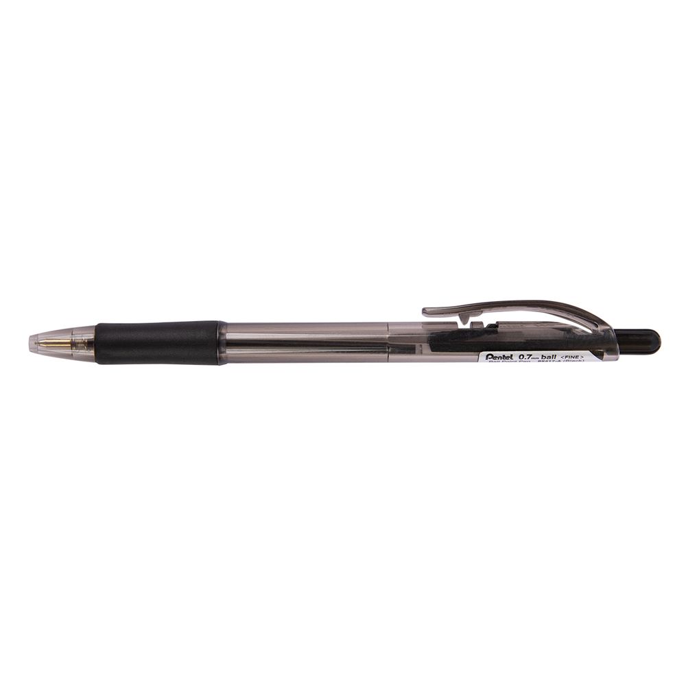 Ручка шариковая автоматическая Pentel Fine Line ⌀0.7 мм, 12 шт, BK417-A цвет чернил: черный