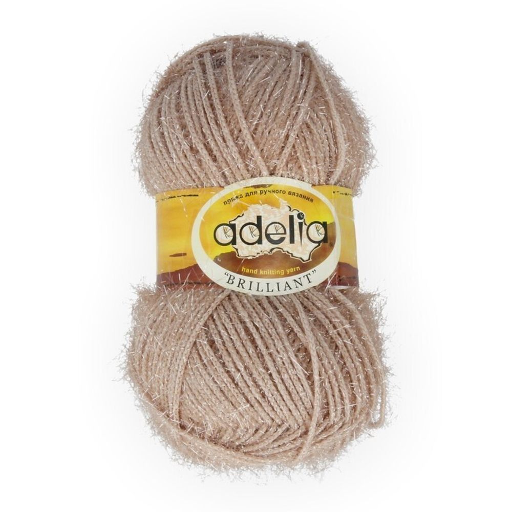 Пряжа Adelia Brilliant / уп.10 мот. по 50г, 90м, 12 бежевый Пряжа Adelia Brilliant / уп.10 мот. по 50г, 90м, 12 бежевый