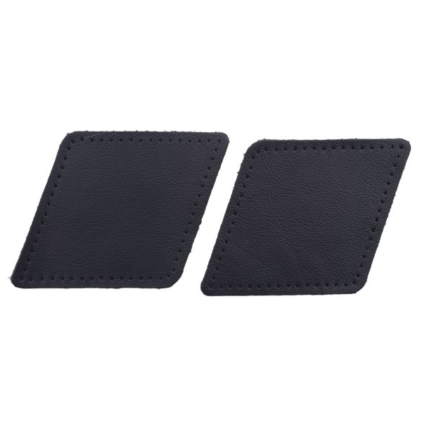 Заплатки пришивные из кожи, ромб 8х11,2см с перфорацией, 2 шт, 100% кожа, 05 темно-синий, 9125