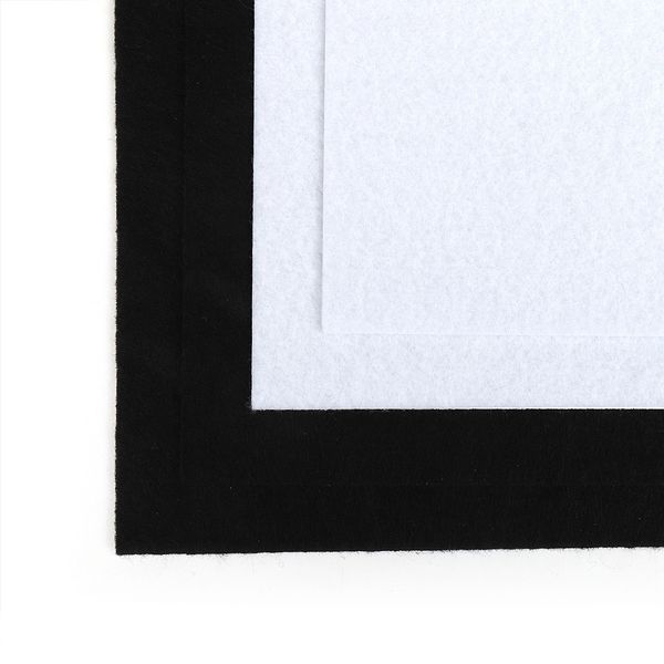 Набор клеевого листового фетра (мягкий) For Hobby 1/8 мм, 20х30см арт.FLT-SA13 уп.10 листов цв.белый/черный