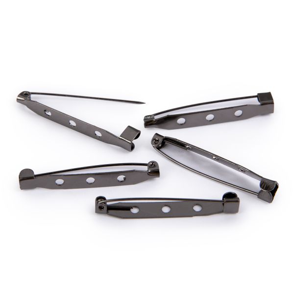 Заготовки для броши 4 см, 50±3 шт, №03 черн.никель, Zlatka DC-316