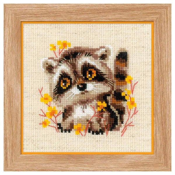 Набор для вышивания нитками Риолис, Маленький енотик 13х13см