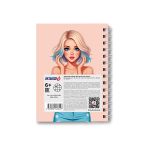 Записная книжка с твердым переплетом, матовая ламинация + выборочный лак, на гребне A6 80 л. 4 шт клетка, Дари добро 01580, ЗК222 Светоч