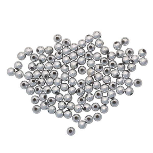 Бусины пластик под металл ⌀6 мм, 15 г, 130±10 шт, Astra&Craft, 1№ серебро