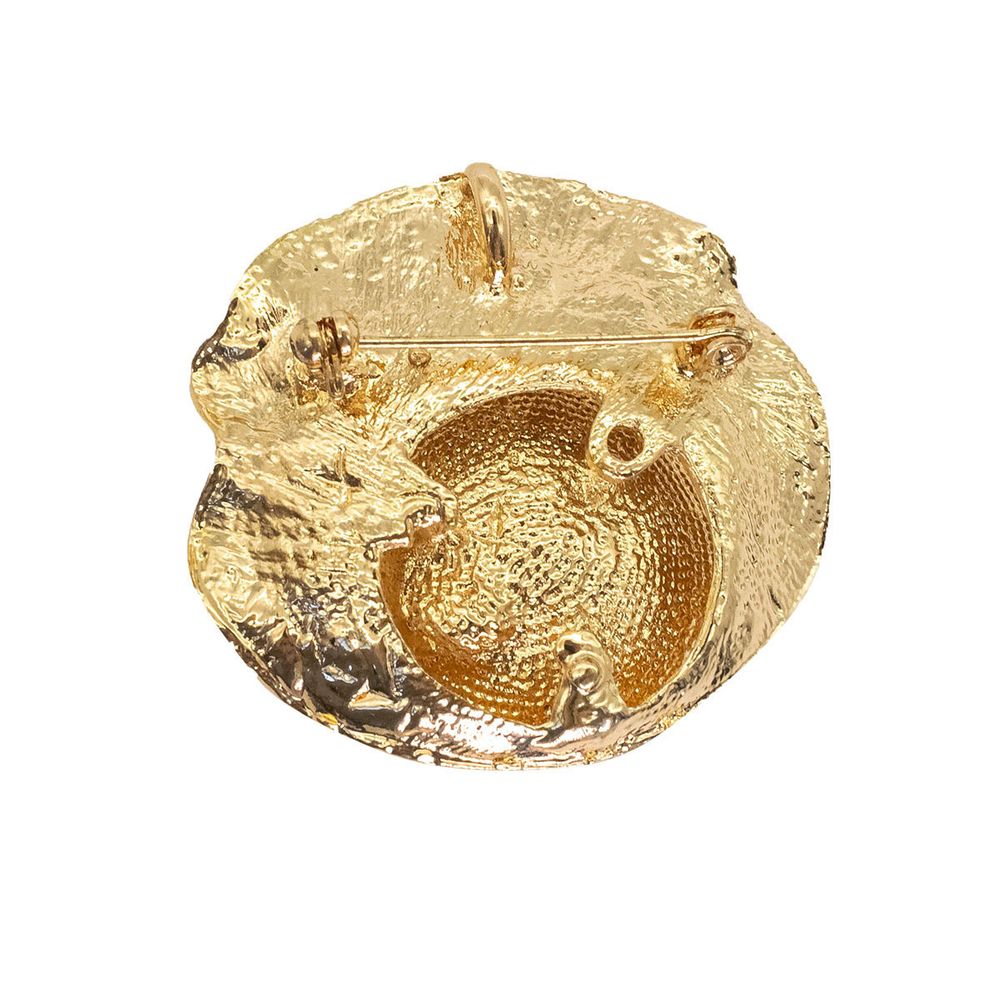 Брошь декоративная 45х45 мм, gold черный с золотом /TOS/