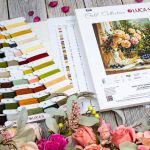 Набор для вышивания нитками Luca-S B719, Ваза с розами и черникой, 35х35см
