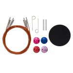 Набор съемных спиц для вязания 10см, 13 размеров (3мм-10мм), цв.красный, алюминий