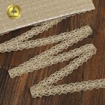 Кружево вязаное (тесьма) 15 мм / 10 метров, D1010, тонкая нить, цв.F308 св.бежевый, Kruzhevo