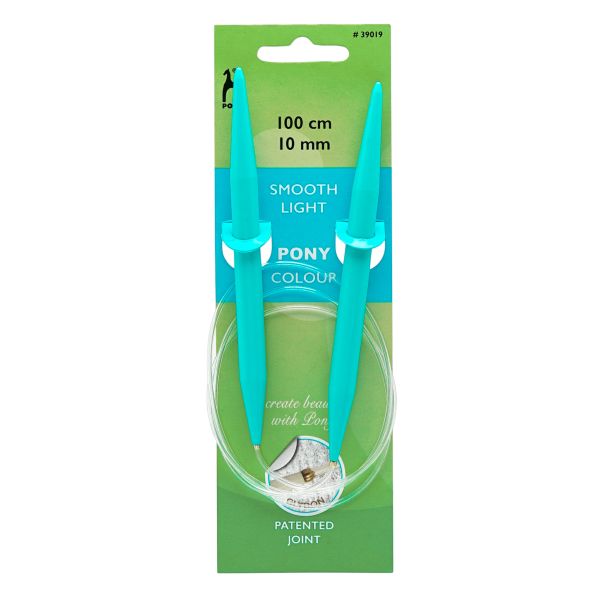 Спицы круговые Pony Colour ⌀10.0 мм, 100 см, пластик, 39019