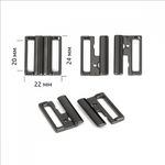 Пряжка-застежка для купальников металл 20.0 мм, 120SW цв.черный никель уп.10 шт