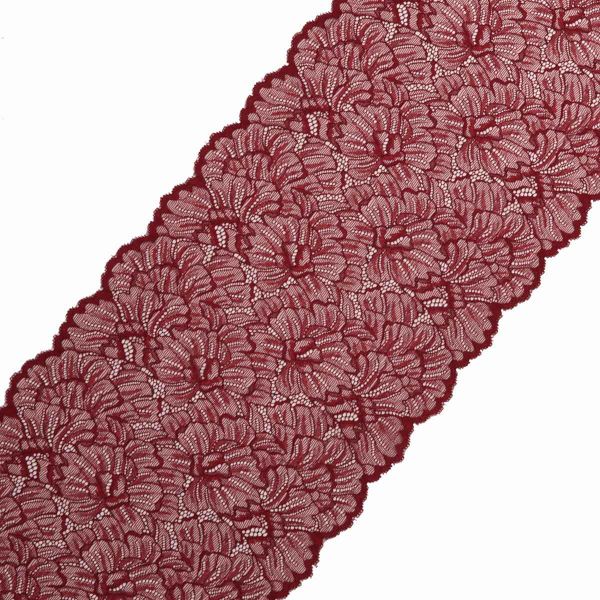 Кружево бельевое эластичное 240 мм / 13.72 м, цв. C520 т.красный