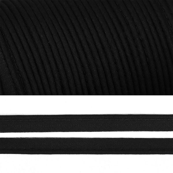 Кант хлопковый 12 мм / 65.8 метров, 322 черный