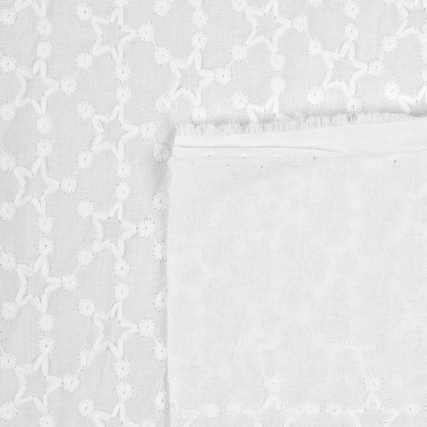 Ткань шитьё (прошва) 100 г/м², 150 см / 2 метра, TBY.Emb.8228.1.2, цв.01 белый