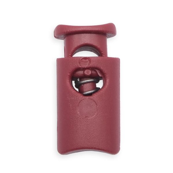 Фиксатор (зажим) для шнура пластик 1 отв., ⌀4.5 мм, 19х9 мм, цилиндр, ПП, бордовый, 100 шт