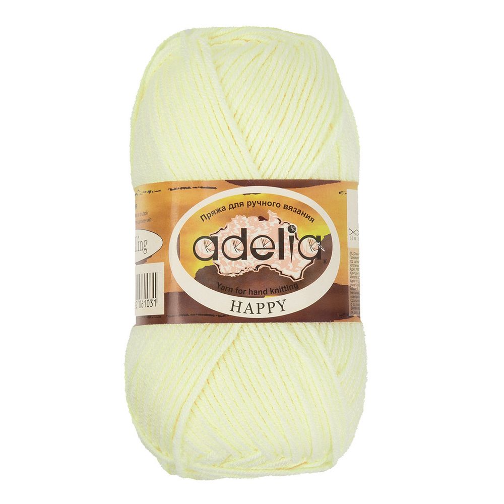 Пряжа Adelia Happy / уп.10 мот. по 50г, 128 м, 05 молочный Пряжа Adelia Happy / уп.10 мот. по 50г, 128 м, 05 молочный