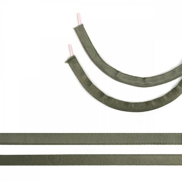 Лента тоннельная (чехол для косточек) 10.0 мм / 50 метров, п/э, 63121, F324 серо-зеленый