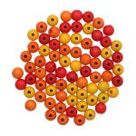 Бусины дерево оранжевый микс, 8 мм, 80 шт, Glorex /TOS/