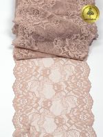 Кружево бельевое эластичное 180 мм / 3 метра, TBY.L838, 168 серебристый пион