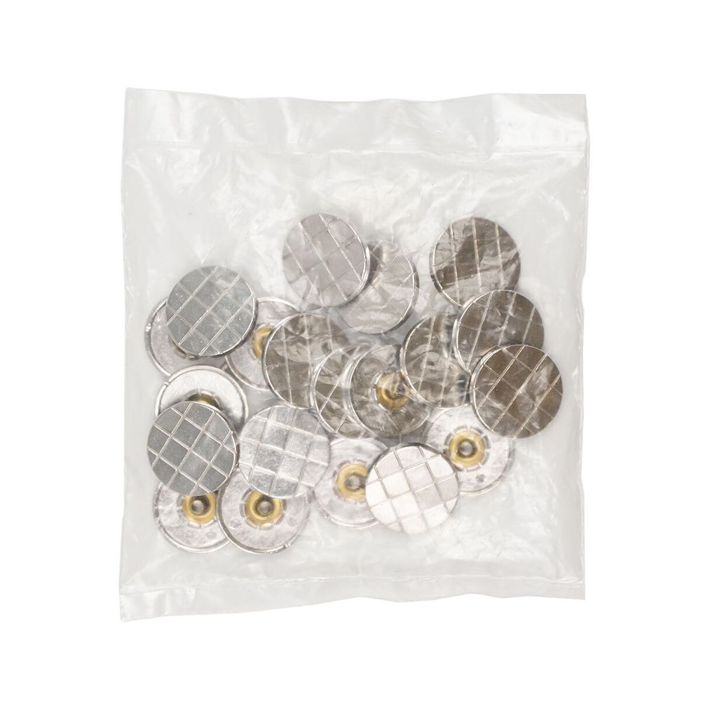 Часть кнопки Альфа (S-образная) ⌀19 мм (A-часть), 5/19 ник цв.мет клетка (А) 19 мм, 20 шт