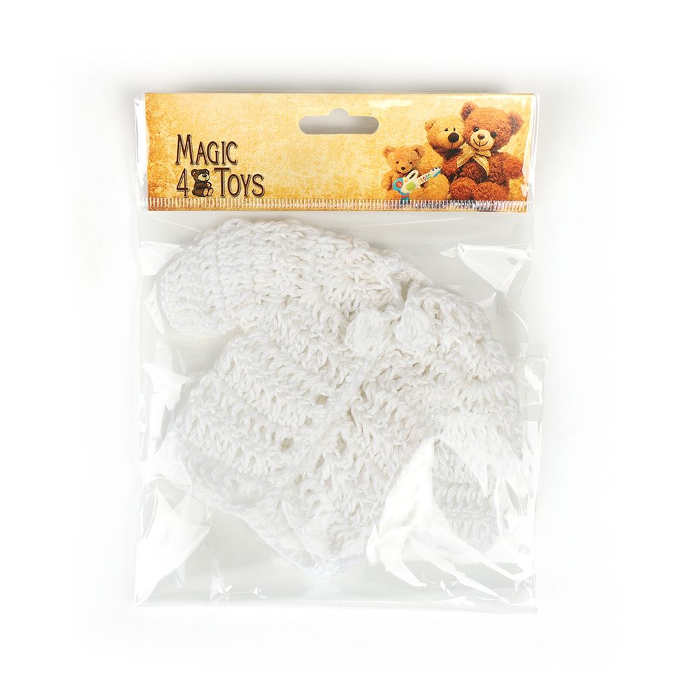 Кофта вязаная мини (ручная вязка), ширина 8см длина 9см рукав 5см цв.белый