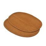 Заплатка, замша, овал средний 10х14см с перфорацией, 2 шт в уп, 100% кожа, 32 кэмел