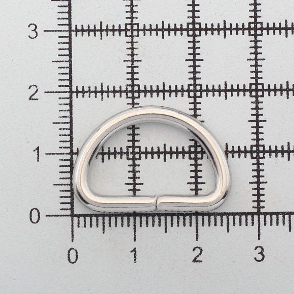 Полукольцо сварное металл внутр. 20 мм (внешн. 25х17 мм, ⌀2.5 мм), 100 шт, никель ГР, 6057