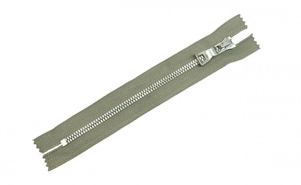 Молния металл Т5 (5 мм) 1 зам., н/раз., 18 см, никель, цв.D323 т.серый, MaxZipper Premium, 1 шт /TOS/