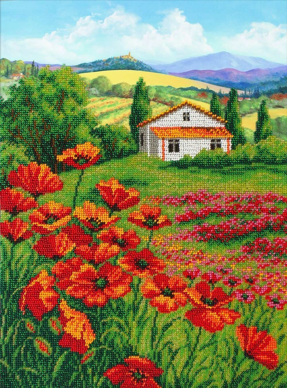 Набор для вышивания бисером Паутинка, Маки Прованса 28х38 см