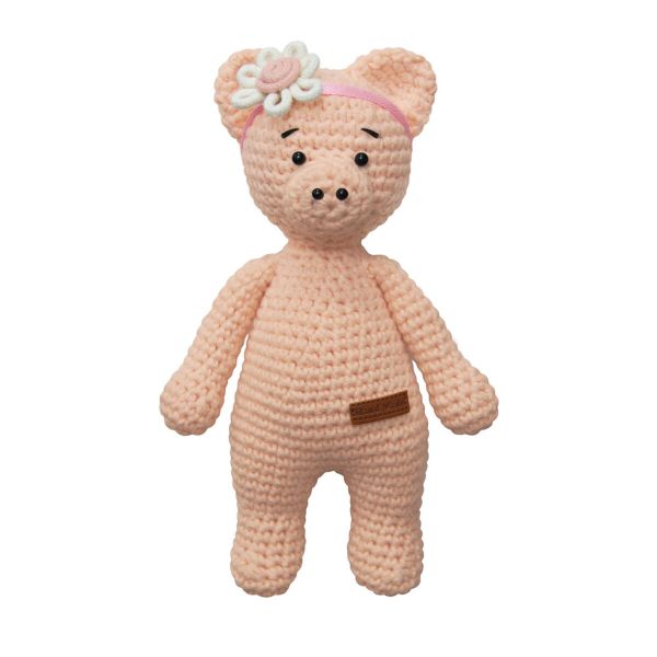 Набор для вязания крючком Свинка 17см В-105