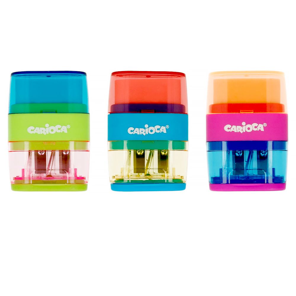 Точилка с двумя отверстиями, в комплекте с ластиком 12 шт, 43108, Carioca