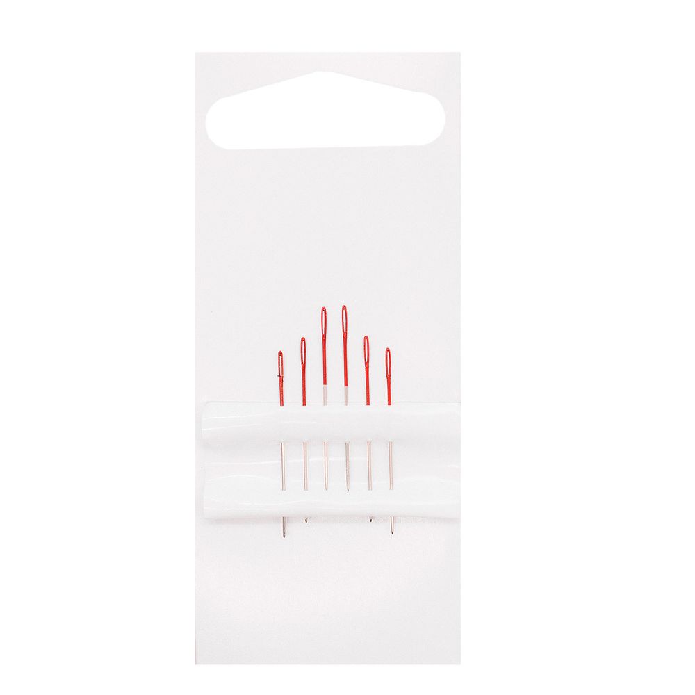 Иглы ручные для гобеленовых и трикотажных тканей с цветным ушком, разм.28, 6 шт, Pony