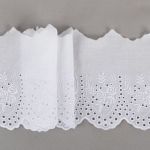 Кружево шитьё широкое 110 мм / 10 м, белый, Gamma GYEM-11003