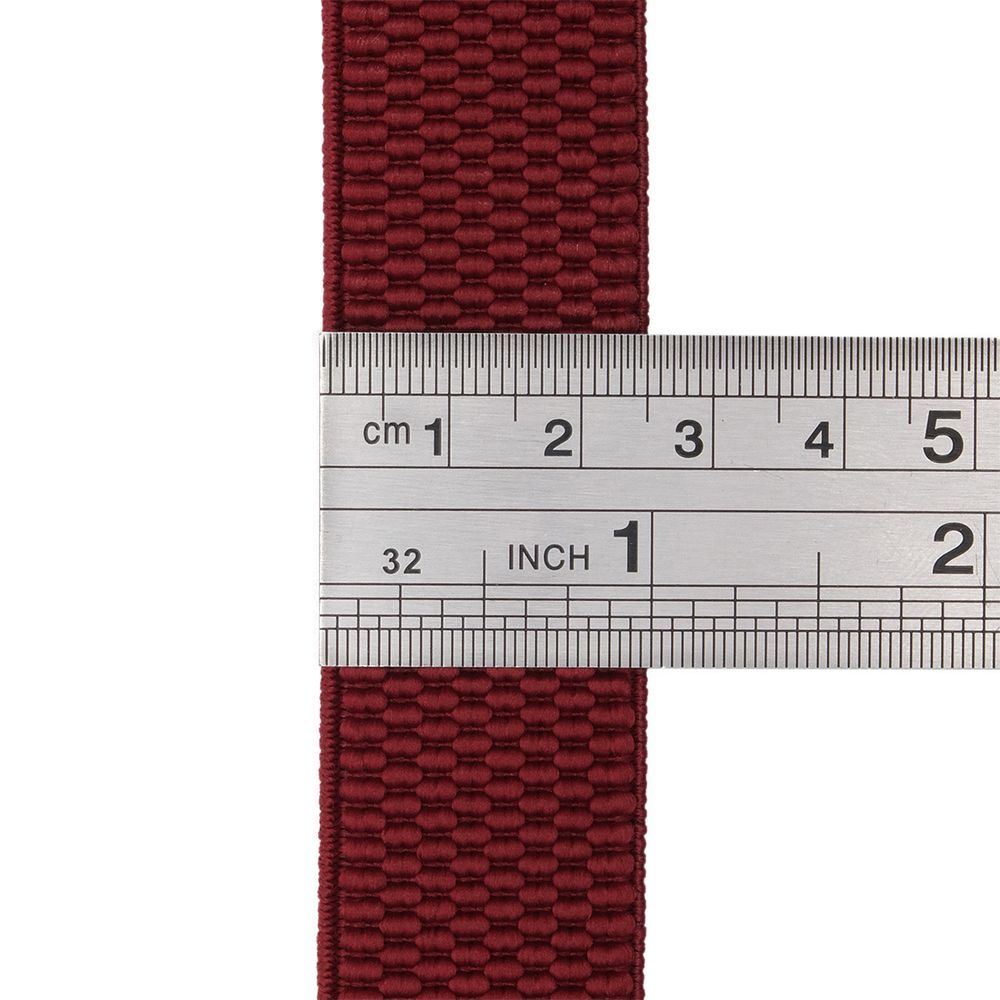 Резинка для подтяжек (помочная) 25.0 мм / 40 метров, 15.75 г/м, 520 темно-красный, 6123-9389