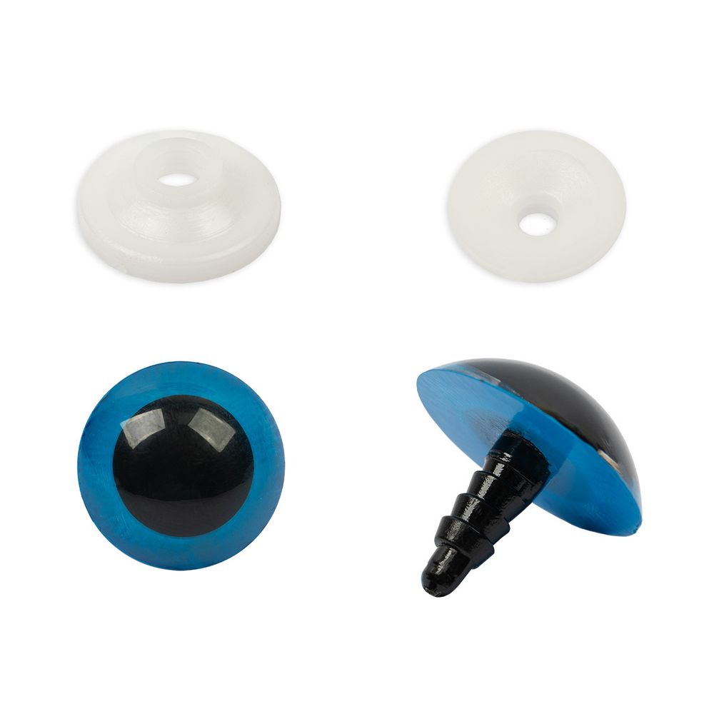 Глазки кукольные кристальные с фиксатором ⌀22 мм, 5х2 шт, синий, HobbyBe PGKS-22