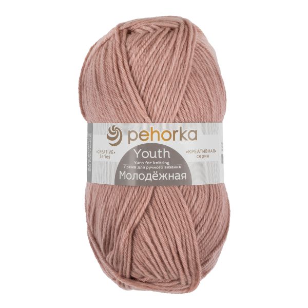 Пряжа Пехорка Молодежная / уп.5 мот. по 100 г, 280 м, цв.1330 т.пудра