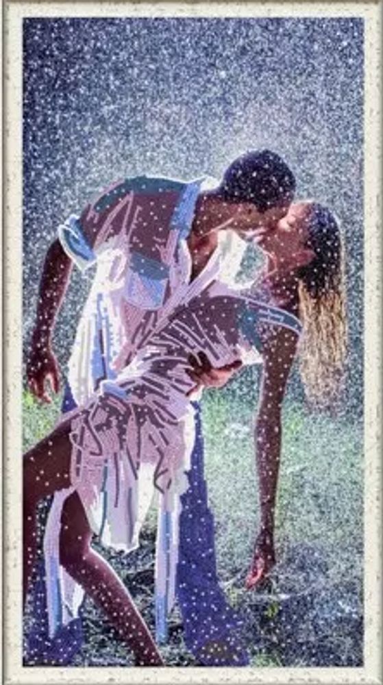 Рисунок для вышивания на ткани (Бисер) Конёк арт. 8530 Поцелуй под дождем 25х45 см