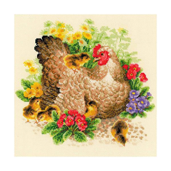 Набор для вышивания нитками Риолис, Курица, 30х30 см