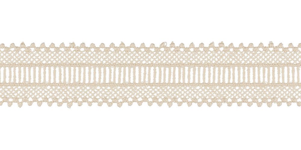 Кружево гипюр (плетёное) 33 мм / 10 м, бежевый, Gamma GGM-3301