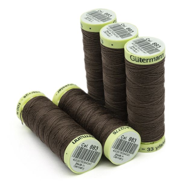 Нитки отделочные Gutermann Top Stitch, 30м, 883 т.горький шоколад, 5 катушек