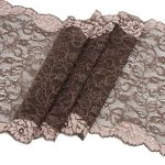 Кружево бельевое эластичное 235 мм / 10 м, коричневый