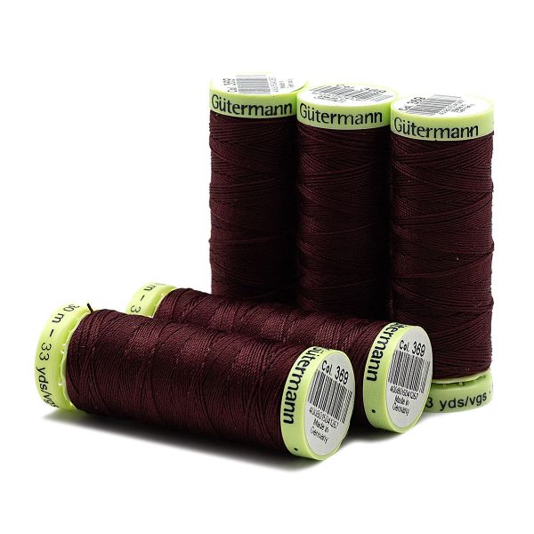 Нитки отделочные Gutermann Top Stitch, 30м, 369 винный, 5 катушек