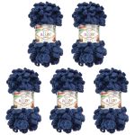 Пряжа Alize (Ализе) Puffy / уп.5 мот. по 100 г, 9м, 58 чернильно-синий