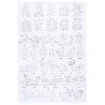 Раскраска большая 120 г/м², 100х69 см, лист, LRM, Алфавит с животными, Лео LRM