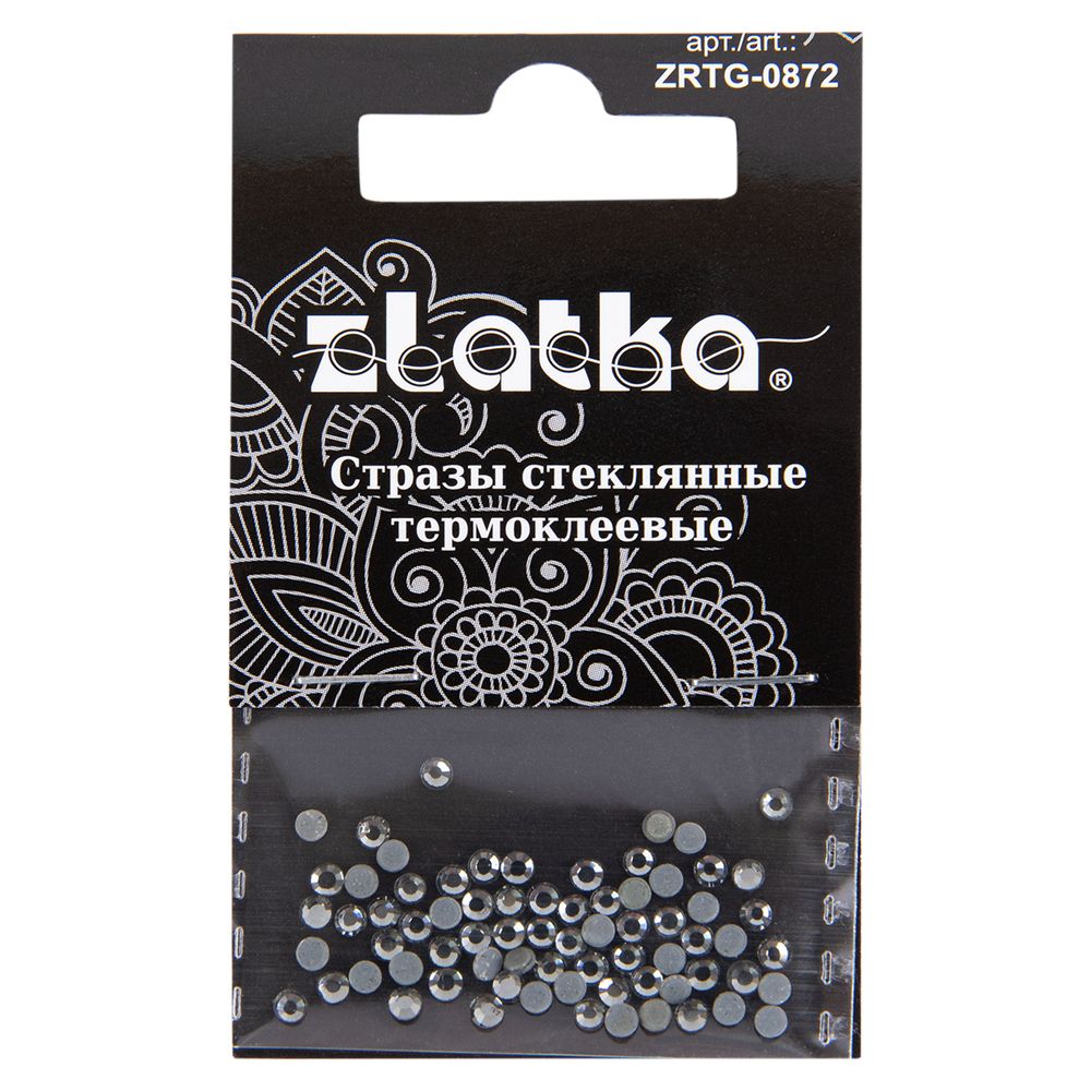 Стразы клеевые стекло 2.4 мм, 360 шт, SS08 №04 бл.серый (Black Diamond), Zlatka ZRTG-0872