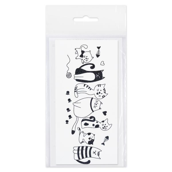 Термоаппликация Gamma Термотрансфер M №04, 1 шт, M-424 Котики 5.5х14.5 см