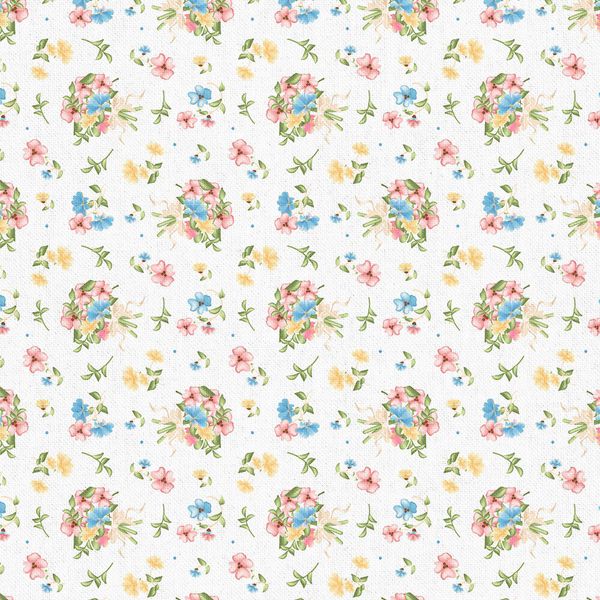 Ткань для пэчворка Peppy Нежная история, отрез 50х55 см, 146 г/м², НИ-07 белый, Peppy