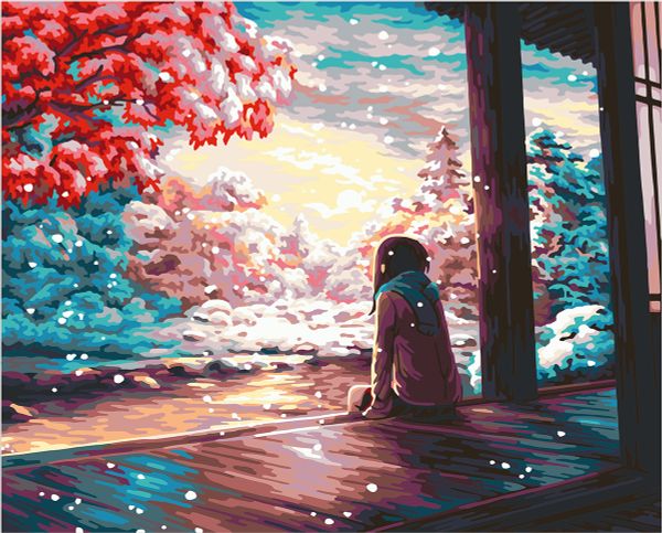 Картина по номерам Фрея PNB/PL-327, Созерцая зиму, 50х40 см