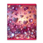 Тетрадь ученическая общая, выборочные блёстки, A5+ 48 л. на скобе 65 г/м², белизна 100 %, 10 шт, клетка, 01129 Микс-Розовый кристалл, Светоч Т83